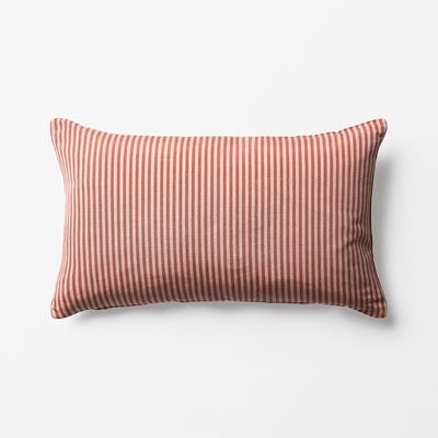 Cushion Moire Stripe - Svenskt Tenn Online - Length 55 cm Width 35 cm, Cotton & Linen, Moiré Stripe, Red, Helene Blanche