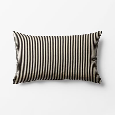 Cushion Moire Stripe - Length 55 cm Width 35 cm, Cotton & Linen, Black, Helene Blanche | Svenskt Tenn