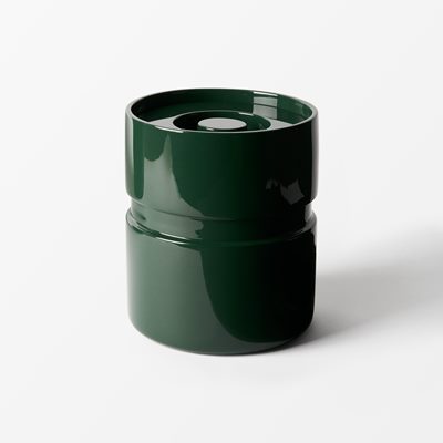Ice Bucket Laqcue - Ø18 cm Height 20 cm, Lacque and stainless steel, Round, Dark Green, The Lacquer Company | Svenskt Tenn