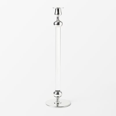 Candle Holder Pillar - Svenskt Tenn Online - Pewter Glass, Clear, Josef Frank