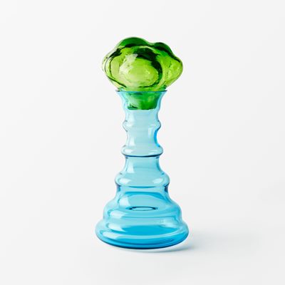 Karaff Rök - Bredd 16,5 cm Höjd 29 cm, Glas, Aqua & Grön, Frida Fjellman | Svenskt Tenn