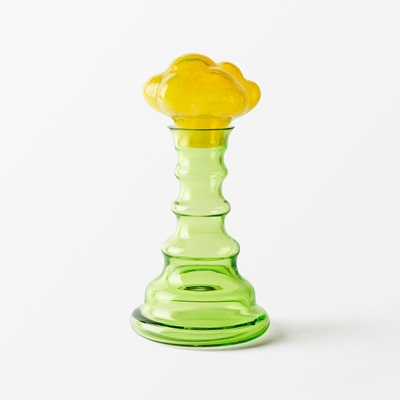 Carafe Rök - Svenskt Tenn Online - Width 16,5 cm Height 29 cm, Glass, Green Yellow, Frida Fjellman
