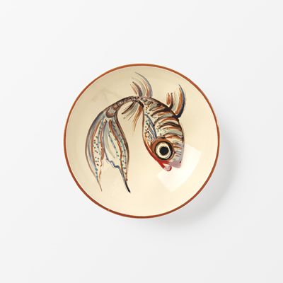 Plate Fish - Ø20 cm, Ceramics, Round, Brown, Datcha | Svenskt Tenn