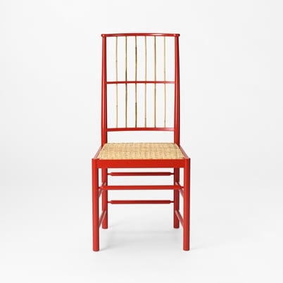 Chair 2025 - Lacquered birch rattan seat, Red | Svenskt Tenn