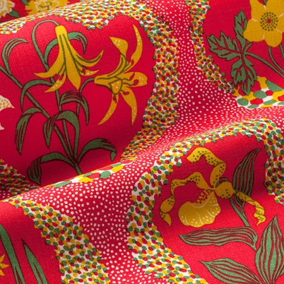 Fabric Sample Catleya - Red | Svenskt Tenn
