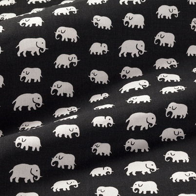 Fabric Sample Elefant - Linen 315, Black | Svenskt Tenn
