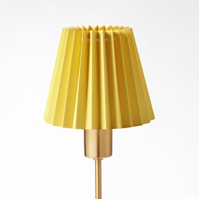 Pleated Lampshade - Height 14,5 cm, Cotton Polyester, Lemon | Svenskt Tenn