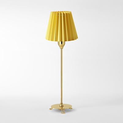 Pleated Lampshade - Height 14,5 cm, Cotton Polyester, Lemon | Svenskt Tenn
