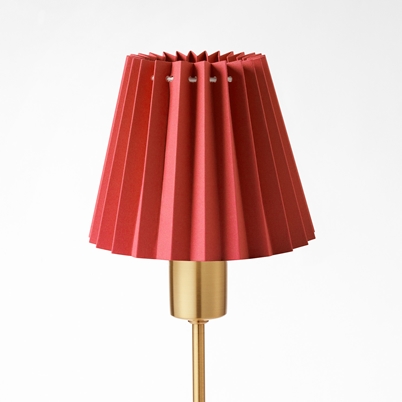 Pleated Lampshade - Height 14,5 cm, Cotton Polyester, Coral | Svenskt Tenn