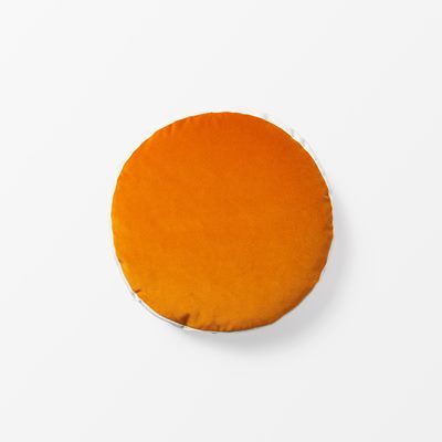 Cushion Round Bonbon - Svenskt Tenn Online - Ø40 cm Height 8 cm, Cotton & Polyester, Round, Orange, India Mahdavi