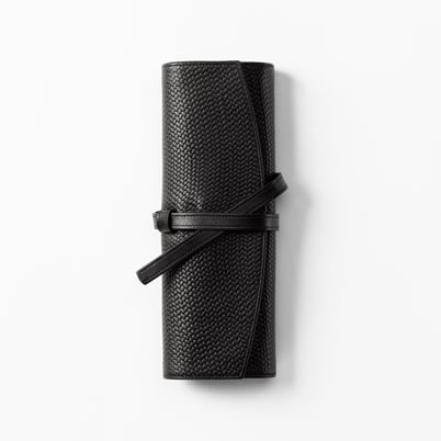 Jewelry Roll Embossed Leather - Black | Svenskt Tenn