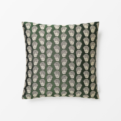 Cushion Antinous - Svenskt Tenn Online - Length 50 cm Width 50 cm, Cotton, Acetate & Polyamide, Antinous, Green, Rubelli/Luke Edward Hall