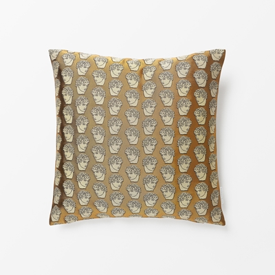 Cushion Antinous - Svenskt Tenn Online - Length 50 cm Width 50 cm, Cotton, Acetate & Polyamide, Antinous, Gold, Rubelli/Luke Edward Hall