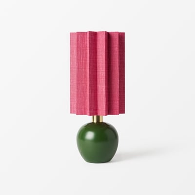 Lampshade Pleated For Frank - Svenskt Tenn Online - Height 22,5 cm, Dark pink, Folkform