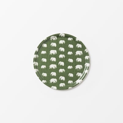 Tray Elefant - Diameter 31 cm, Round, Green | Svenskt Tenn