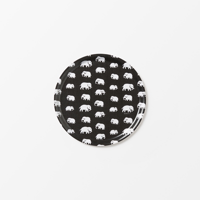 Tray Elefant - Svenskt Tenn Online - Diameter 31 cm, Round, Black, Estrid Ericson