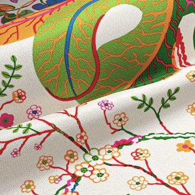 Textil Teheran - Lin 450, Vit | Svenskt Tenn