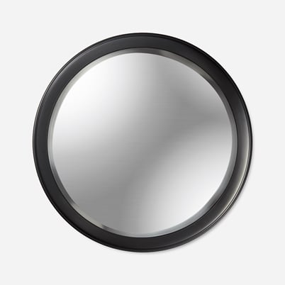 Mirror Round Convex - Wood, Black | Svenskt Tenn