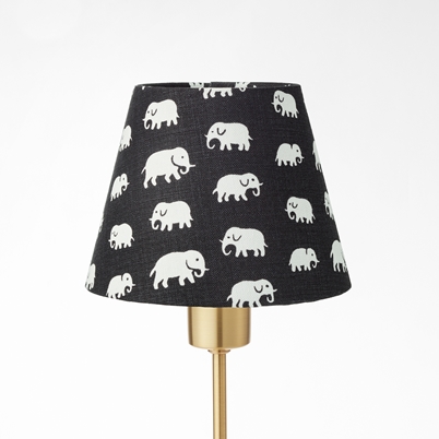 Lampshade 2444 - Linen, Elephant, Black | Svenskt Tenn