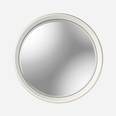 Mirror Round Convex - Wood, White | Svenskt Tenn