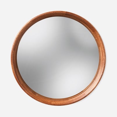 Mirror Round Convex - Mahogany, Mahogany | Svenskt Tenn