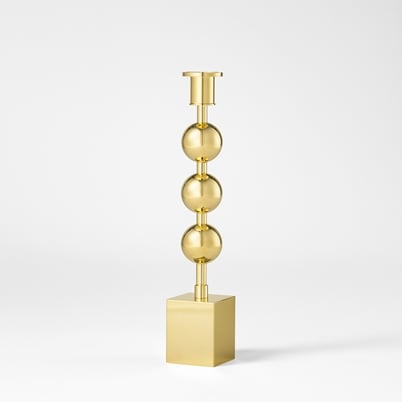 Candle Holder Three Globes - Brass | Svenskt Tenn
