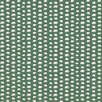 Wallpaper Elefant - Svenskt Tenn Online - Length 10,05 m/roll Width 53 cm, Non-Woven, Elefant, Green, Estrid Ericson