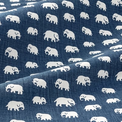 Fabric Sample Elefant - Linen 315, Storm blue | Svenskt Tenn